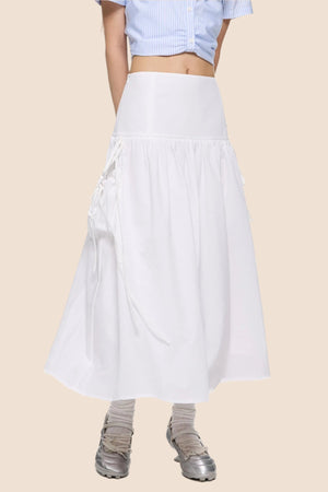 Summer White Flowing Half-Skirt