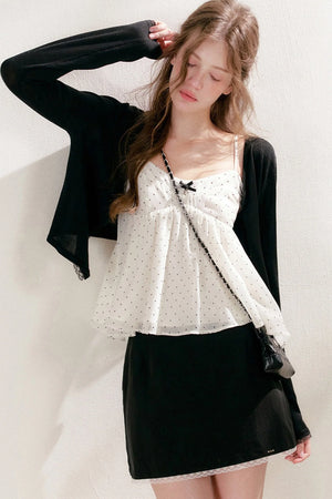 Sun-Protective Lace-Edged Knit Cardigan
