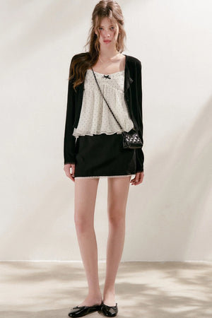 Sun-Protective Lace-Edged Knit Cardigan