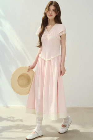 Sunlight Lace Waist-Cinching Dress