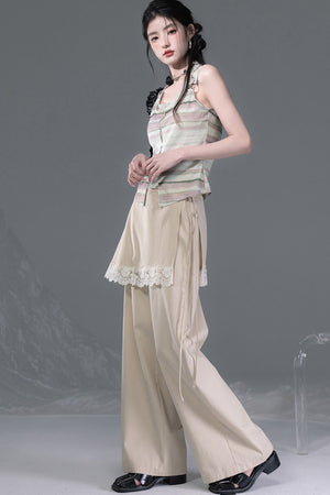 Sunset Dune Lyocell Detachable Flap Wide-Leg Pants