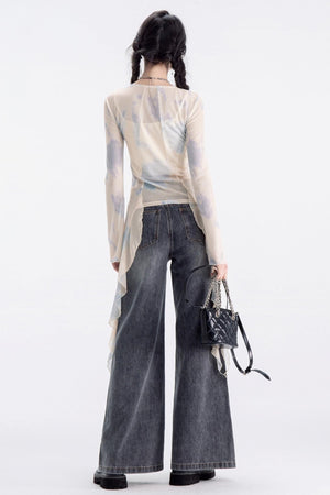 Sunset Grey Multi-Pocket Jeans Pants