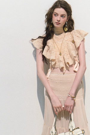 Sunset Lace Ruffle Blouse