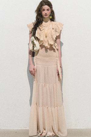 Sunset Lace Ruffle Blouse