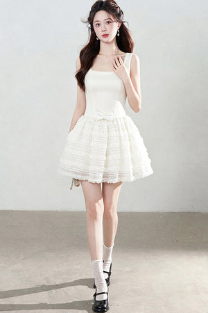 Suspender Lace Puffy Dress