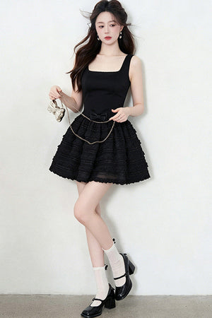 Suspender Lace Puffy Dress