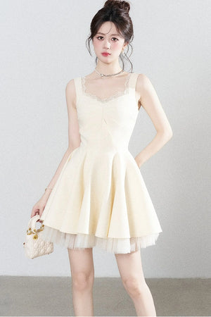 Suspender Puffy Mesh Dress