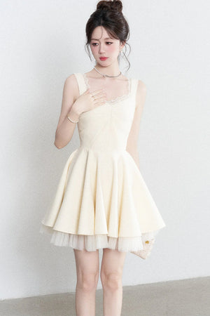 Suspender Puffy Mesh Dress