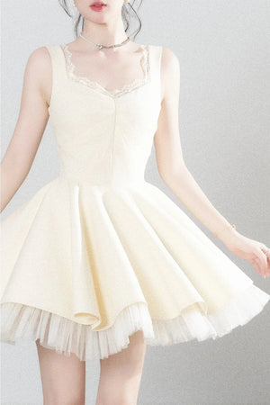 Suspender Puffy Mesh Dress
