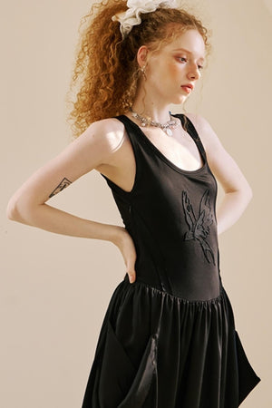 Swallow Embroidered Summer Dress