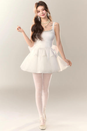 Swan Dance Mesh Panelled Slip Dress