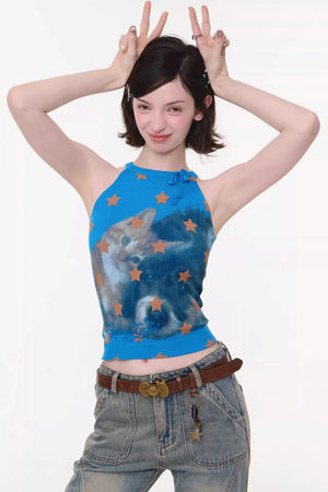Sweet Cat Knitted Vest