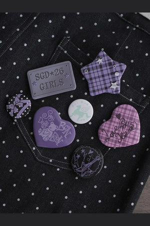 Sweet Cool Black Purple Badge Set