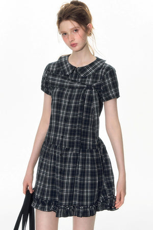 Sweet Cotton Plaid Skirt Set-Up