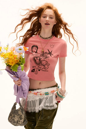 Sweet Graffiti Slim Fit Top