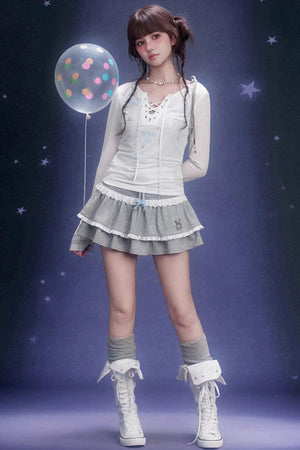 Sweet Grey Cake Skirt