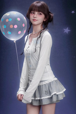 Sweet Grey Cake Skirt