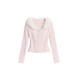 Sweet Knitted V-Neck Top