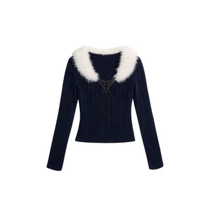 Sweet Knitted V-Neck Top