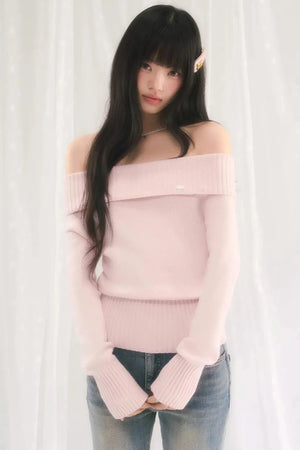 Sweet One-Shoulder Knit Top
