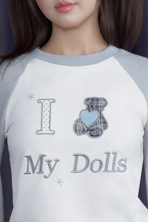 Sweet Patchwork Knitted Raglan T-shirt