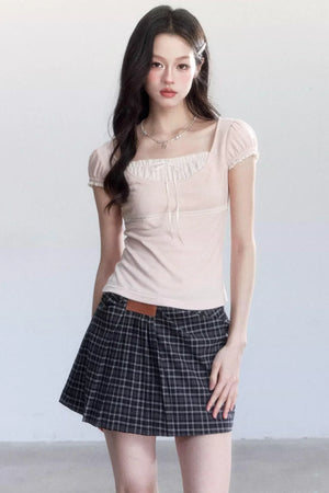 Sweet Retro Plaid Skirt Suit Set-Up
