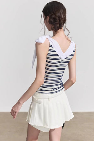 Sweet Striped Tie-Up Top