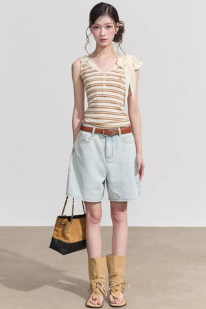 Sweet Striped Tie-Up Top