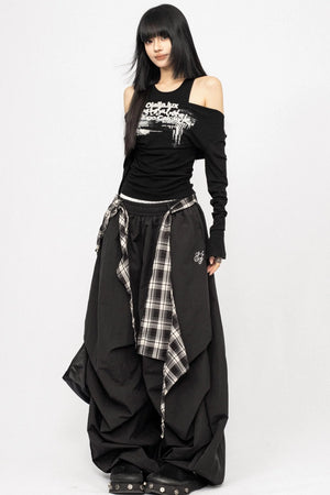 Swing Collar Design Slim T-Shirt
