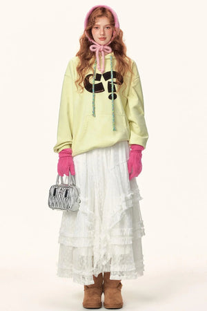 Symbol Print Hooded Sweatshirt