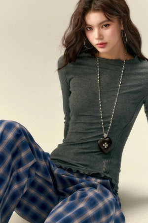 Tailored Plaid Pleated Trousers