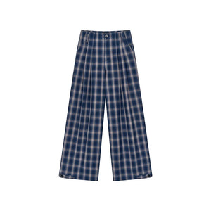 Tailored Plaid Pleated Trousers