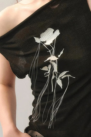Tassel Embroidery Knit Top