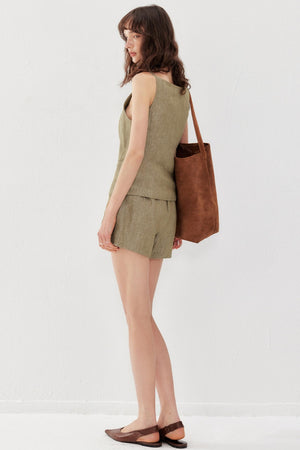 Tawny Linen Vest Set-Up