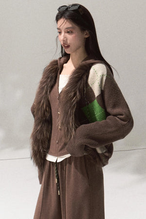 Tears Knit Top & Wide-Leg Pants Set-Up