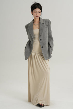 Temperament Gray Long Sleeve Blazer