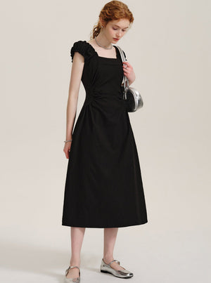 Temperament Puff Sleeve Long Dress