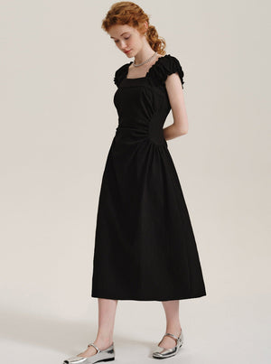 Temperament Puff Sleeve Long Dress