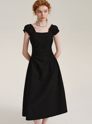 Temperament Puff Sleeve Long Dress
