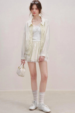 Tencel Drawstring Jacket Skirt Set-Up