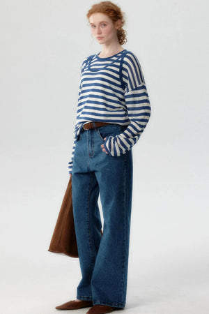 Tencel Knit Striped Two-Piece Set-Up