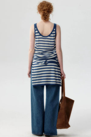 Tencel Knit Striped Two-Piece Set-Up