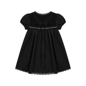 Tencel Lace Puff Sleeve Dress Set-Up
