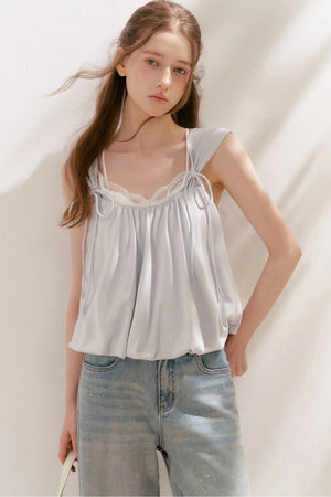 Tencel Linen Cotton Lace Camisole Top