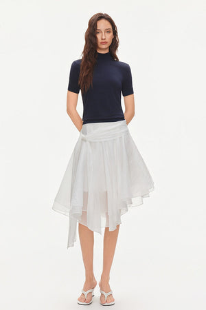 Tencel Modal Half-High Collar Blouse