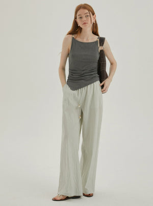 Tencel Pinch-Pleated Tank Top