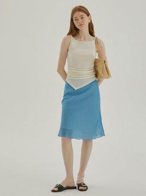 Tencel Pinch-Pleated Tank Top