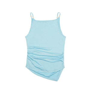 Tencel Pinch-Pleated Tank Top
