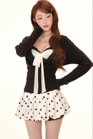 Tencel Satin Polka Dot 3-Piece Set-Up