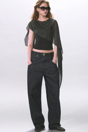 Tencel Sheer Irregular Mesh Cape